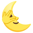 face with peeking eye + last quarter moon face