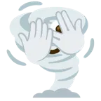 face with peeking eye + tornado