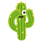 face with peeking eye + cactus