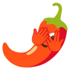 face with peeking eye + hot pepper