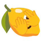 face with peeking eye + lemon