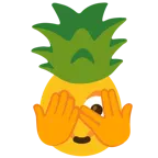face with peeking eye + pineapple