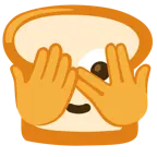 face with peeking eye + bread