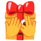 face with peeking eye + wrapped gift