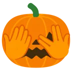 face with peeking eye + jack-o-lantern