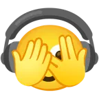 face with peeking eye + headphone