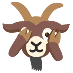 face with peeking eye + goat