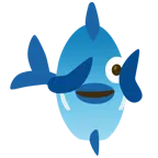 face with peeking eye + fish