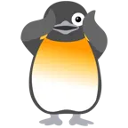 face with peeking eye + penguin