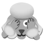 face with peeking eye + poodle