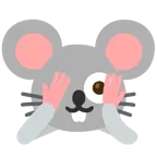 face with peeking eye + mouse face