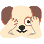 face with peeking eye + dog face