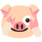 face with peeking eye + pig face