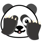 face with peeking eye + panda