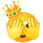face with peeking eye + crown
