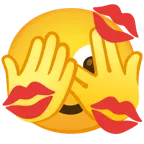 face with peeking eye + kiss mark