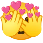 face with peeking eye + heart with arrow