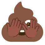 face with peeking eye + pile of poo
