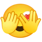 face with peeking eye + smiling face with heart-eyes