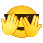 face with peeking eye + smiling face with sunglasses