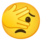 face with peeking eye + worried face