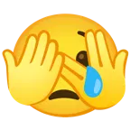 face with peeking eye + crying face
