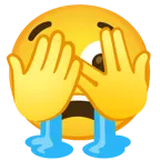 face with peeking eye + loudly crying face