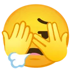 face with peeking eye + face exhaling