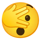 face with peeking eye + hushed face