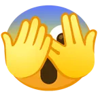 face with peeking eye + face screaming in fear