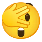 face with peeking eye + astonished face