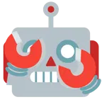 face with peeking eye + robot