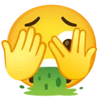 face with peeking eye + face vomiting