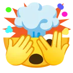 face with peeking eye + exploding head