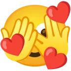 face with peeking eye + smiling face with hearts