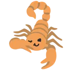 face with peeking eye + scorpion