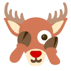 face with peeking eye + deer