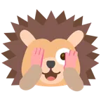 face with peeking eye + hedgehog
