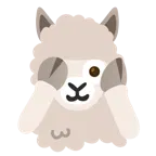 face with peeking eye + llama