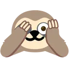face with peeking eye + sloth
