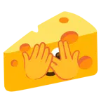 face with peeking eye + cheese wedge