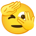 face with peeking eye + saluting face