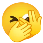 face with peeking eye + face with open eyes and hand over mouth