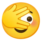face with peeking eye + smiling face