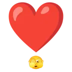 face with peeking eye + heart exclamation