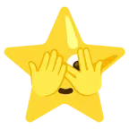 face with peeking eye + star