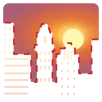 dotted line face + sunset