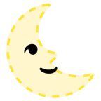 dotted line face + last quarter moon face