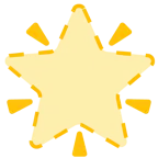 dotted line face + glowing star