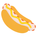 dotted line face + hot dog